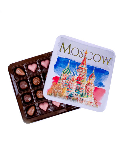  Конфеты шоколадны MOSCOW(металлическая коробка)195г) в Свободном